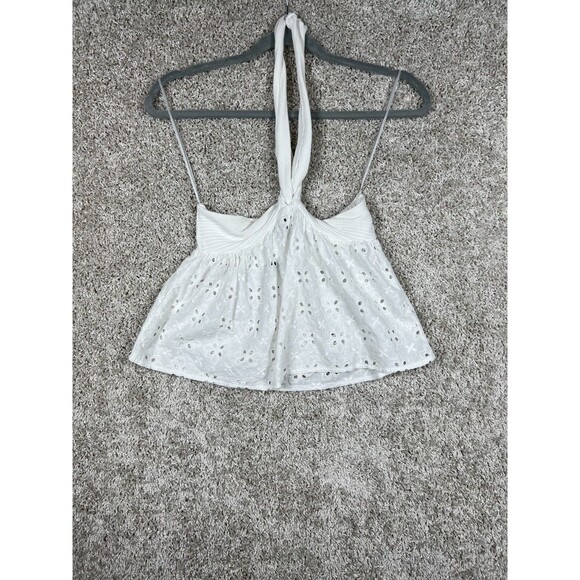 Zara Tops - Zara White Eyelet Halter Top Womens Small Cottagecore Coquette